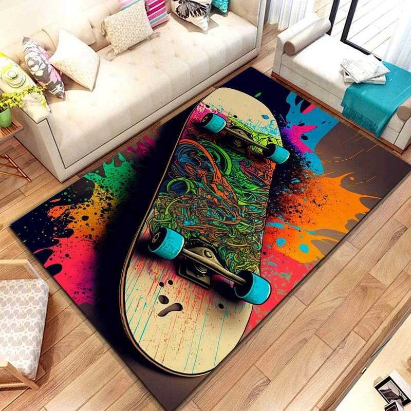 Photography Yoga - Tapis imprimé avec logo de skateboard