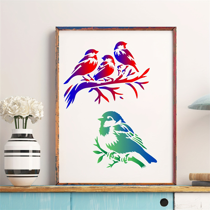 Lot de 7 pochoirs d'oiseaux en - Photography Model avis et prix