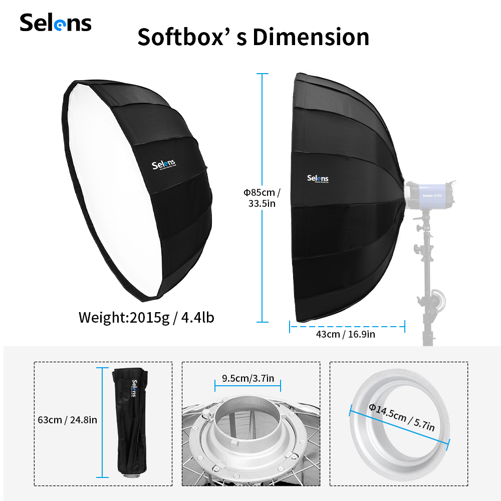 Selens-Parapluie Radar Softbox - Photography Umbrella Light avis et prix