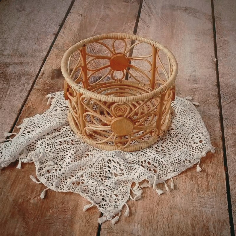 Mir en rotin tissé vintage pou - Photography Vintage avis et prix
